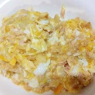ツナ卵炒め丼/玉ねぎ大蒜マヨ味